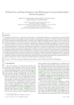 3D Hand Pose and Shape Estimation from RGB Images for Keypoint-Based
  Hand Gesture Recognition