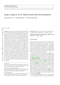 Image scaling by de la Vallée-Poussin filtered interpolation
