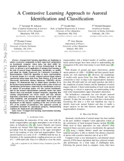 A Contrastive Learning Approach to Auroral Identification and
  Classification
