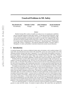 Unsolved Problems in ML Safety