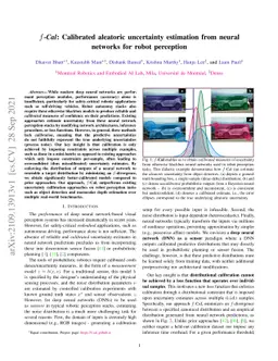 $f$-Cal: Calibrated aleatoric uncertainty estimation from neural
  networks for robot perception