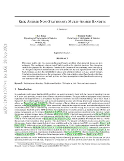 Risk averse non-stationary multi-armed bandits