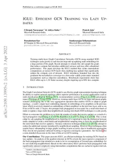 IGLU: Efficient GCN Training via Lazy Updates