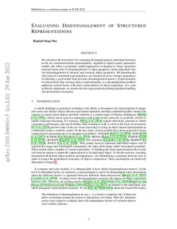 Evaluating Disentanglement of Structured Representations