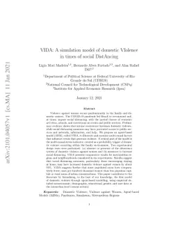 VIDA: A simulation model of domestic VIolence in times of social
  DistAncing