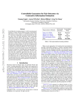 Controllable Guarantees for Fair Outcomes via Contrastive Information
  Estimation