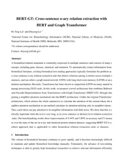 BERT-GT: Cross-sentence n-ary relation extraction with BERT and Graph
  Transformer