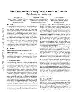 First-Order Problem Solving through Neural MCTS based Reinforcement
  Learning