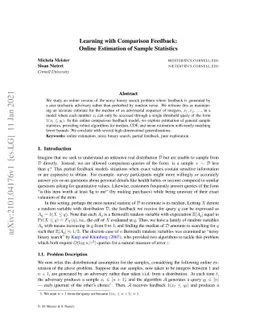 Learning with Comparison Feedback: Online Estimation of Sample
  Statistics