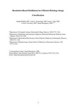Resolution-Based Distillation for Efficient Histology Image
  Classification