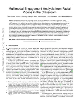 Multimodal Engagement Analysis from Facial Videos in the Classroom