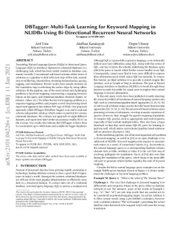 DBTagger: Multi-Task Learning for Keyword Mapping in NLIDBs Using
  Bi-Directional Recurrent Neural Networks