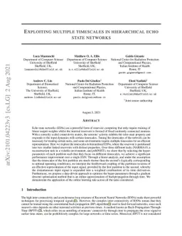 Exploiting Multiple Timescales in Hierarchical Echo State Networks