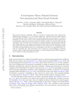 A Convergence Theory Towards Practical Over-parameterized Deep Neural
  Networks