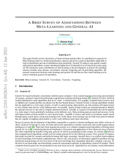 A Brief Survey of Associations Between Meta-Learning and General AI