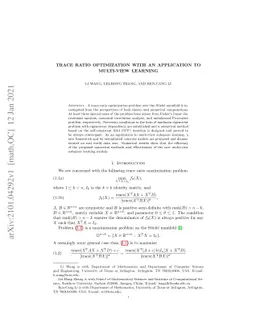 Trace Ratio Optimization with an Application to Multi-view Learning