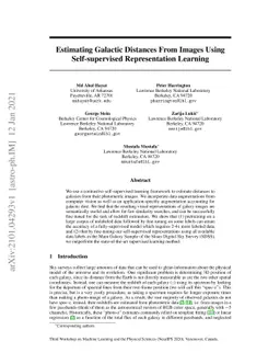 Estimating Galactic Distances From Images Using Self-supervised
  Representation Learning