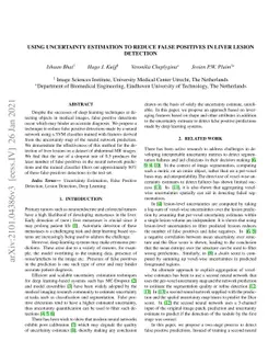 Using uncertainty estimation to reduce false positives in liver lesion
  detection