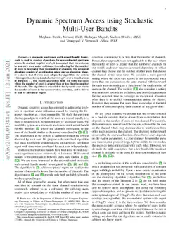 Dynamic Spectrum Access using Stochastic Multi-User Bandits