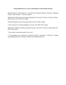 Interpretable discovery of new semiconductors with machine learning