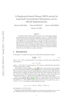 A Regularized Limited Memory BFGS method for Large-Scale Unconstrained
  Optimization and its Efficient Implementations