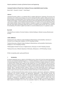 Automated Synthesis of Steady-State Continuous Processes using
  Reinforcement Learning