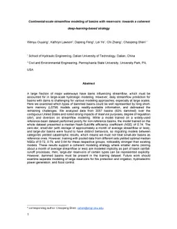 Continental-scale streamflow modeling of basins with reservoirs: towards
  a coherent deep-learning-based strategy