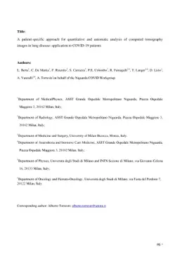 A patient-specific approach for quantitative and automatic analysis of
  computed tomography images in lung disease: application to COVID-19 patients