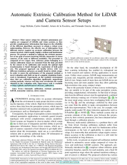 Automatic Extrinsic Calibration Method for LiDAR and Camera Sensor
  Setups