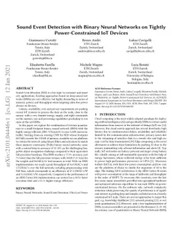 Sound Event Detection with Binary Neural Networks on Tightly
  Power-Constrained IoT Devices