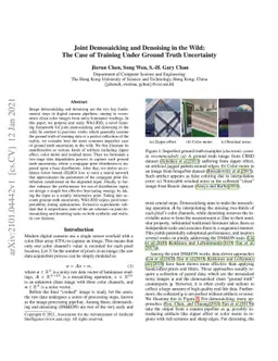 Joint Demosaicking and Denoising in the Wild: The Case of Training Under
  Ground Truth Uncertainty