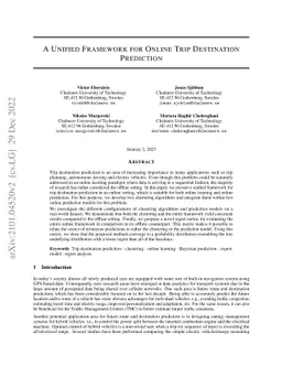 A Unified Framework for Online Trip Destination Prediction