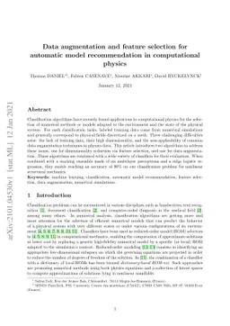 Data augmentation and feature selection for automatic model
  recommendation in computational physics