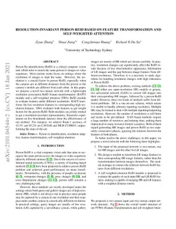 Resolution-invariant Person ReID Based on Feature Transformation and
  Self-weighted Attention