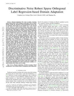 Discriminative Noise Robust Sparse Orthogonal Label Regression-based
  Domain Adaptation