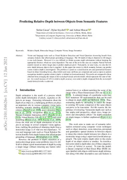 Predicting Relative Depth between Objects from Semantic Features