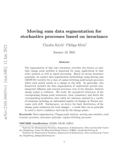 Moving sum data segmentation for stochastics processes based on
  invariance