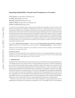 Expanding Explainability: Towards Social Transparency in AI systems