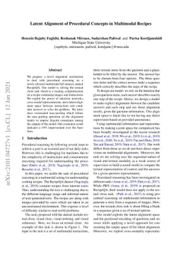 Latent Alignment of Procedural Concepts in Multimodal Recipes