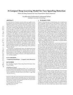 A Compact Deep Learning Model for Face Spoofing Detection