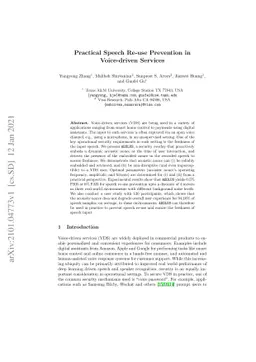 Practical Speech Re-use Prevention in Voice-driven Services