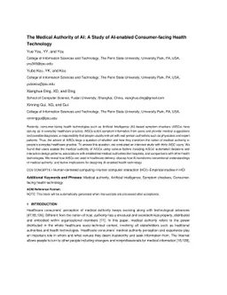 The Medical Authority of AI: A Study of AI-enabled Consumer-facing
  Health Technology