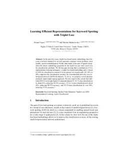 Learning Efficient Representations for Keyword Spotting with Triplet
  Loss