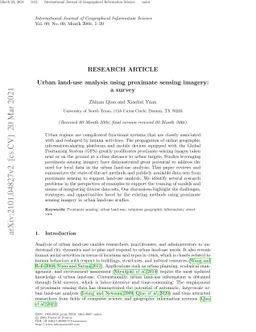 Urban land-use analysis using proximate sensing imagery: a survey