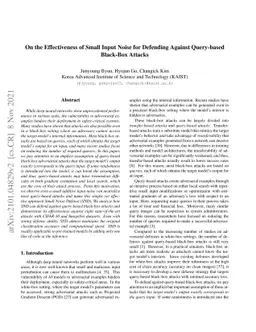 On the Effectiveness of Small Input Noise for Defending Against
  Query-based Black-Box Attacks