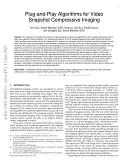 Plug-and-Play Algorithms for Video Snapshot Compressive Imaging