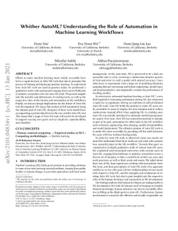 Whither AutoML? Understanding the Role of Automation in Machine Learning
  Workflows