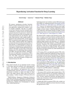Reproducing Activation Function for Deep Learning