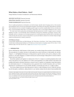 What Makes a Dark Pattern... Dark? Design Attributes, Normative
  Considerations, and Measurement Methods