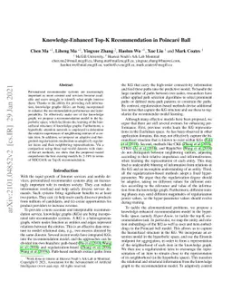 Knowledge-Enhanced Top-K Recommendation in Poincaré Ball